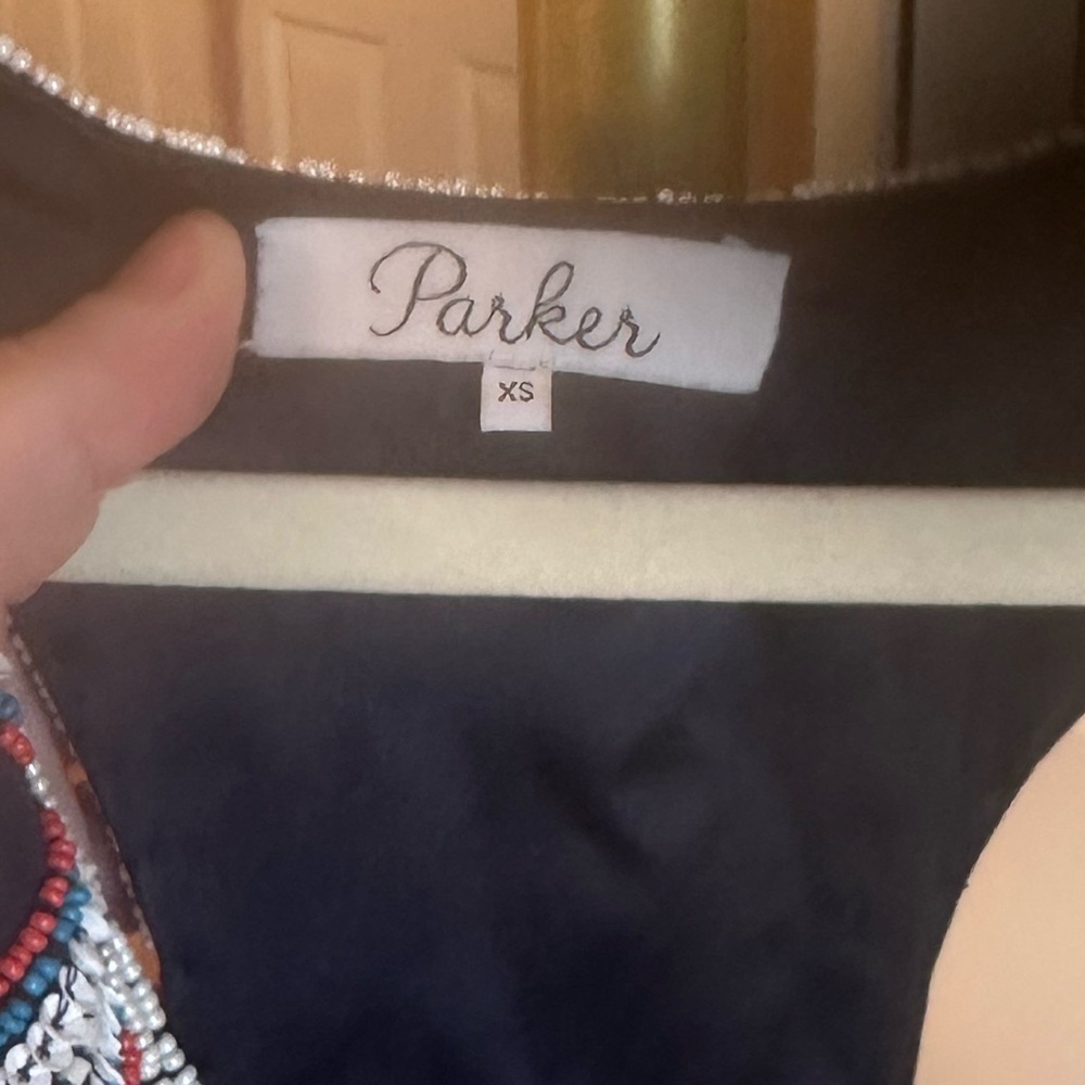 Parker Fully Beaded Racerback Mini Dress NWOT - Picture 2 of 5